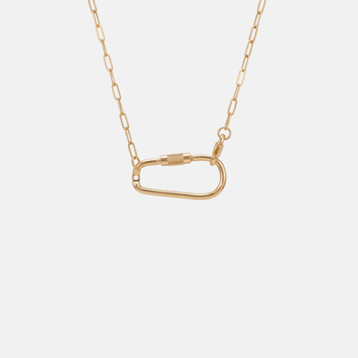 Build Your Own Charm Necklace - 14k Gold Plated Carabiner