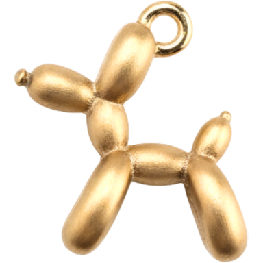 Golden Balloon Dog Charm Pendant