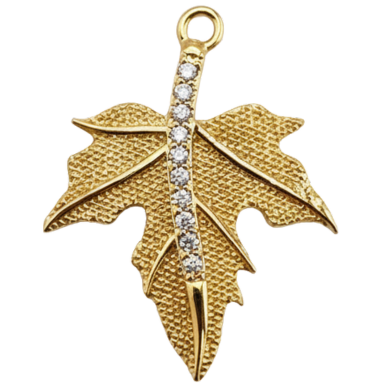 Crystal Leaf Charm