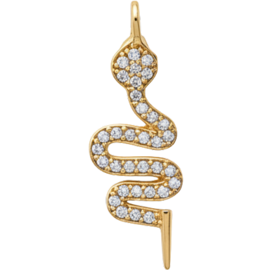 Gold Snake Charm Pendant