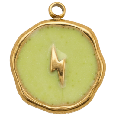 Green Bolt Coin Charm
