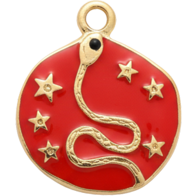 Red Snake Madallion Charm