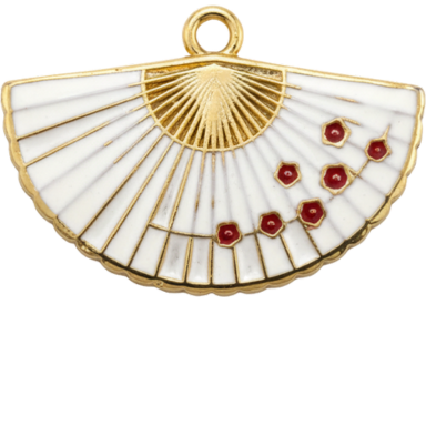 White Sakura Fan Charm