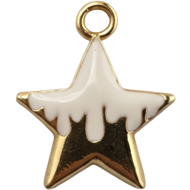 Melted White Star Charm