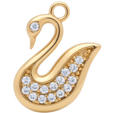 Golden Elegant Swan Charm