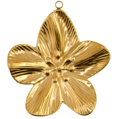 Gold Five Petal Flower Charm