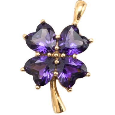 Purple Clover Charm Pendant