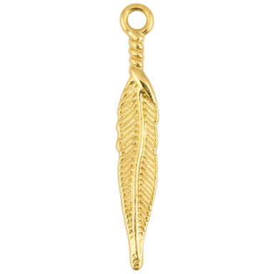 Golden Feather Charm