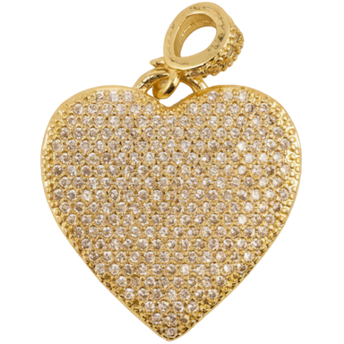 Golden Pave Heart Charm