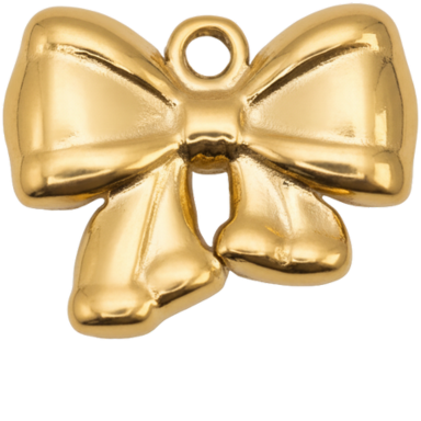 Golden Ribbon Charm Pendant