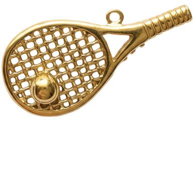 Golden Tennis Rocket Charm