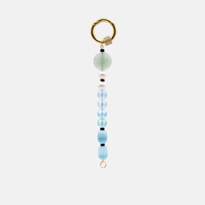Personalize Your Gemstone Bag Charm - Moonstone Aquamarine Beaded
