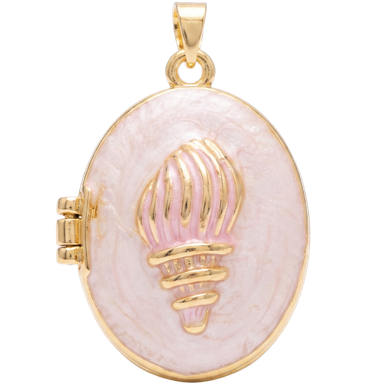 Oval Locket Shell Charm