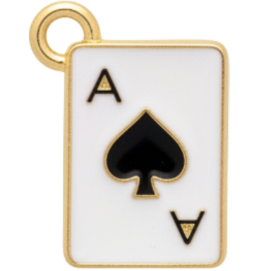 White Ace of Spades Charm