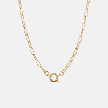 Create Your Own Carabiner Charm Necklace | 14k Gold Plated Round Carabiner Charm Necklace