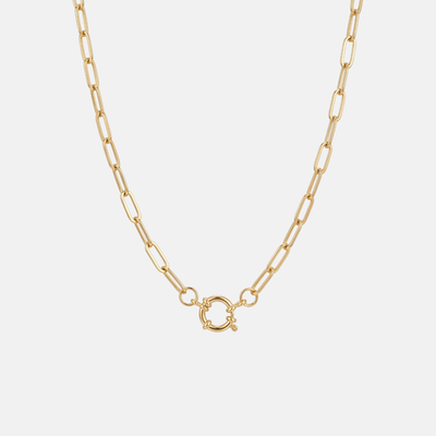 Build Your Own Charm Necklace - 14k Gold Plated Round Carabiner