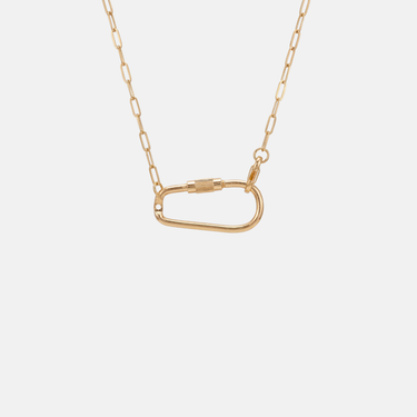 Create Your Own Carabiner Charm Necklace | 14k Gold Plated Charmlab Carabiner Charm Necklace