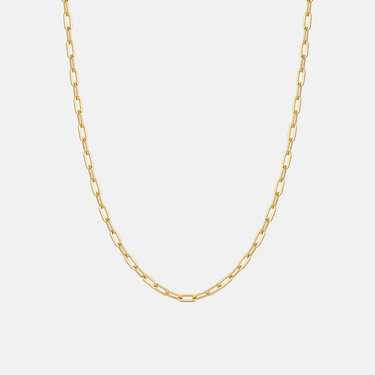 Create Your Own Charm Necklace | 14k Gold Plated Tiny Paperclip Chain