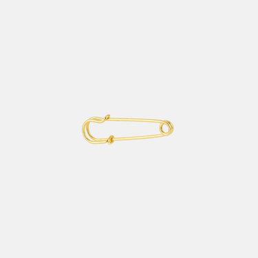 Gold plated pin brooch for custom charm brooch on white background.