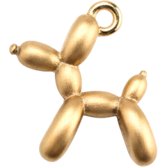Golden Balloon Dog Charm Pendant