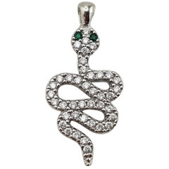 Silver Snake Charm Pendant