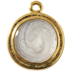 Golden Pearl Disc Charm