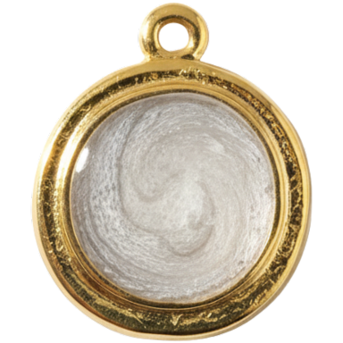 Golden Pearl Disc Charm