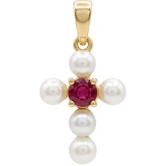 Pearl Cross Charm