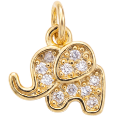 Gold Elephant Charm Pendant