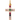 Multicolor zircon gold cross charm pendant in gold-plated brass on clean white background