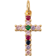 Multicolor Cross Charm