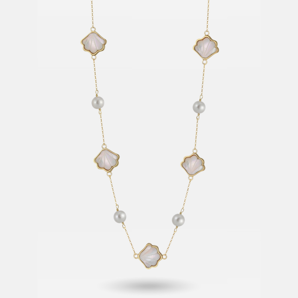 Gold Seashell Freshwater Pearl Dream Necklace