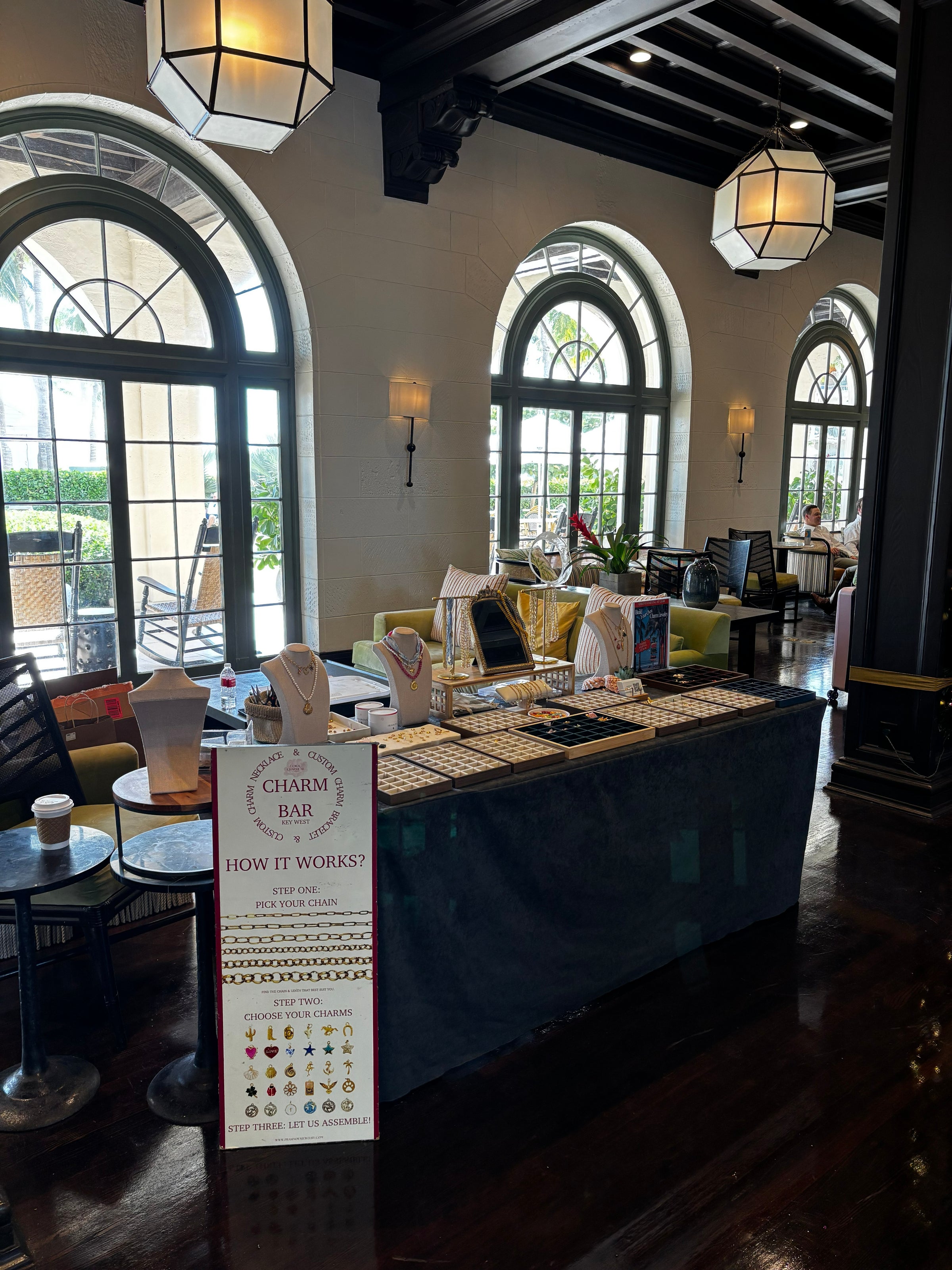 Charm bar set up at a private event