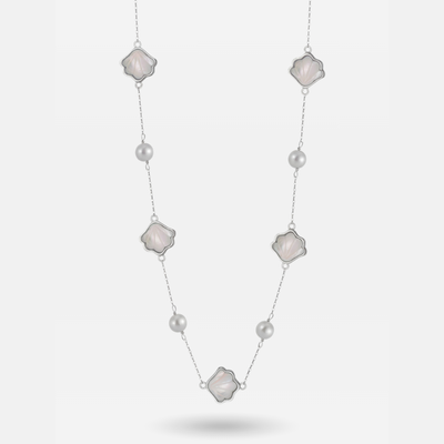 Silver Seashell Freshwater Pearl Dream Necklace