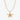 Pearl beaded necklace with large gold starfish pendant on white background