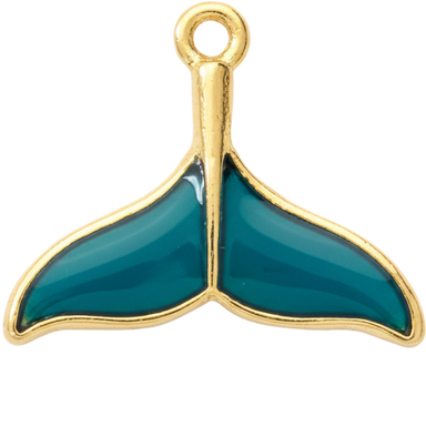Aqua Whale Tail Charm