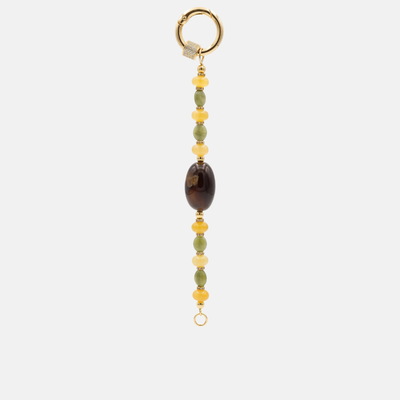 Personalize Your Gemstone Bag Charm - Tiger's Eye Quartz Carnelian