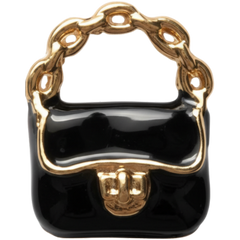 Black Bag Charm - Enamel Pendant for Necklace & Bracelet