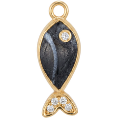 Black Shiny Fish Charm