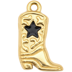 Black Star Cowgirl Boot Charm