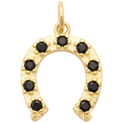 Black Star Horseshoe Charm