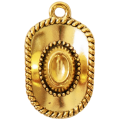 Black Striped Cowgirl Hat Charm