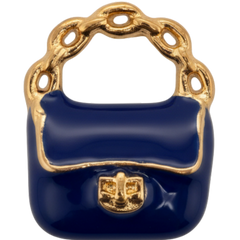 Blue Bag Charm - Gold-Plated Midnight Blue Enamel Pendant