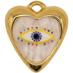 Colorful Evil Eye Heart Charm