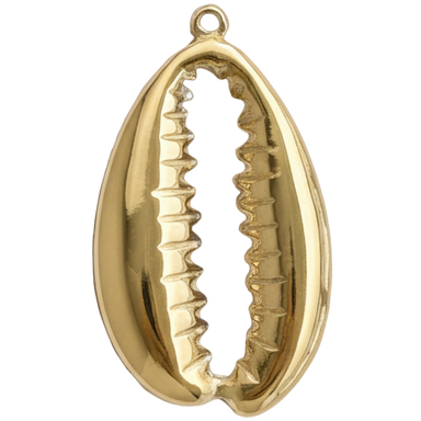 Gold Cowrie Shell Charm