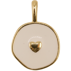 Creamy Heart Coin Charm