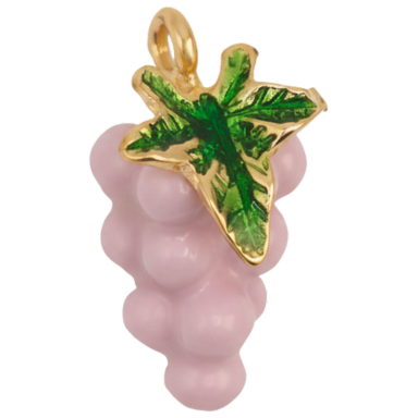 Crimson Grapes Charm Pendant