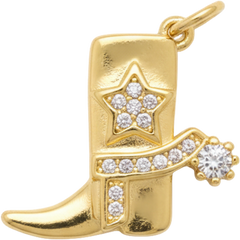 Crystal Cowgirl Boot Charm
