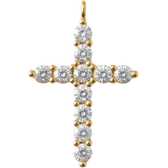 Crystal Cross Charm Pendant