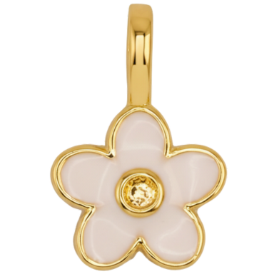 White Daisy Charm Pendant